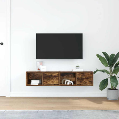 Mobili TV 2 pz Rovere Fumo 60x31x25,5 cm Legno Multistrato