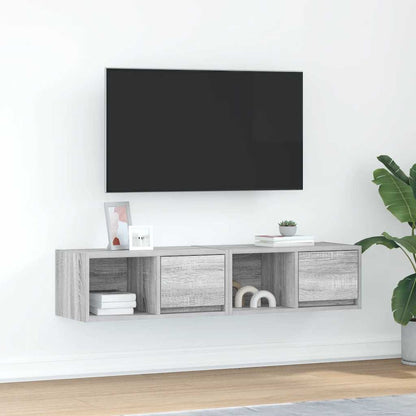 Mobili TV 2pz Grigio Sonoma 60x31x25,5 cm Legno Multistrato