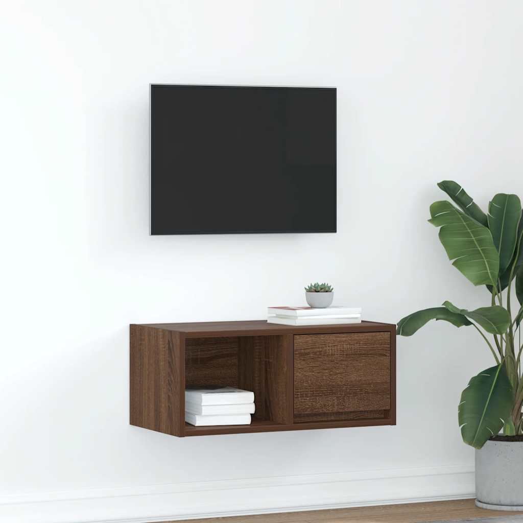 Mobile Porta TV Rovere Marrone 60x31x25,5 cm Legno Multistrato