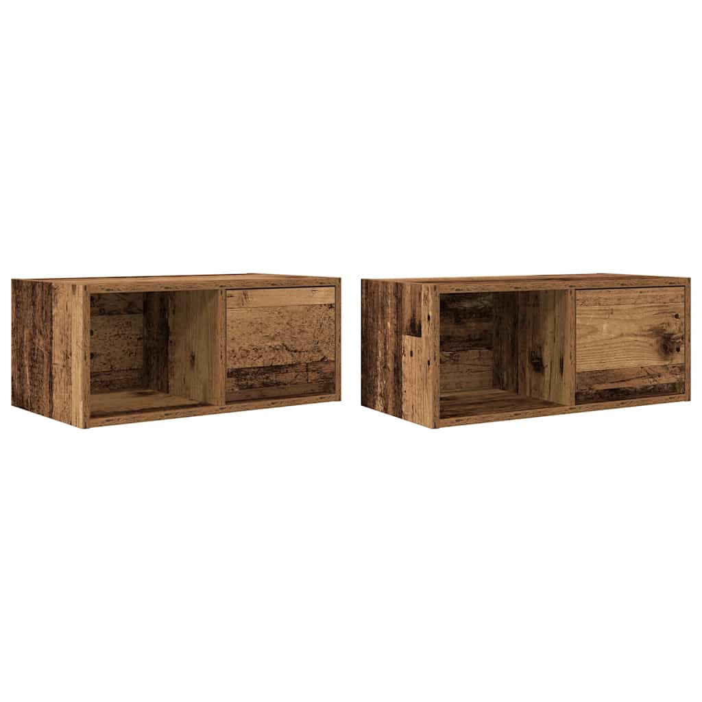 Mobili Porta TV 2 pz Legno Antico 60x31x25,5 cm in Truciolato