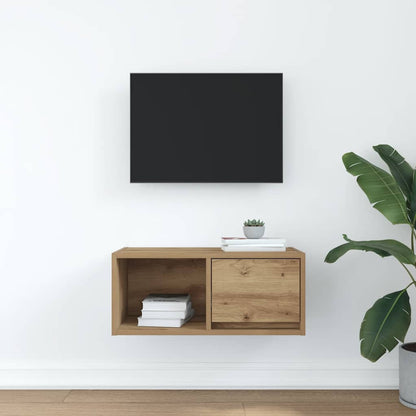 Mobile TV Rovere Artigianale 60x31x25,5 cm in Legno Multistrato
