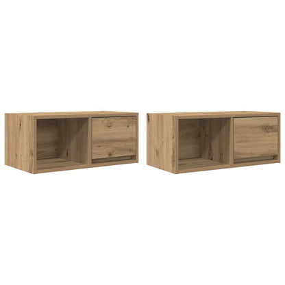 Mobili Porta TV 2 pz Rovere Artigianale 60x31x25,5cm Truciolato
