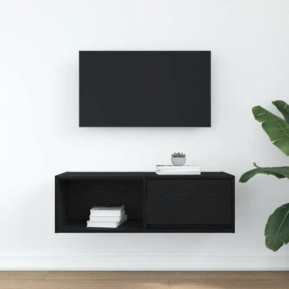 Mobile Porta TV Rovere Nero 80x31x25,5 cm in Legno Multistrato