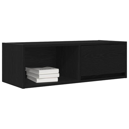 Mobile Porta TV Rovere Nero 80x31x25,5 cm in Legno Multistrato