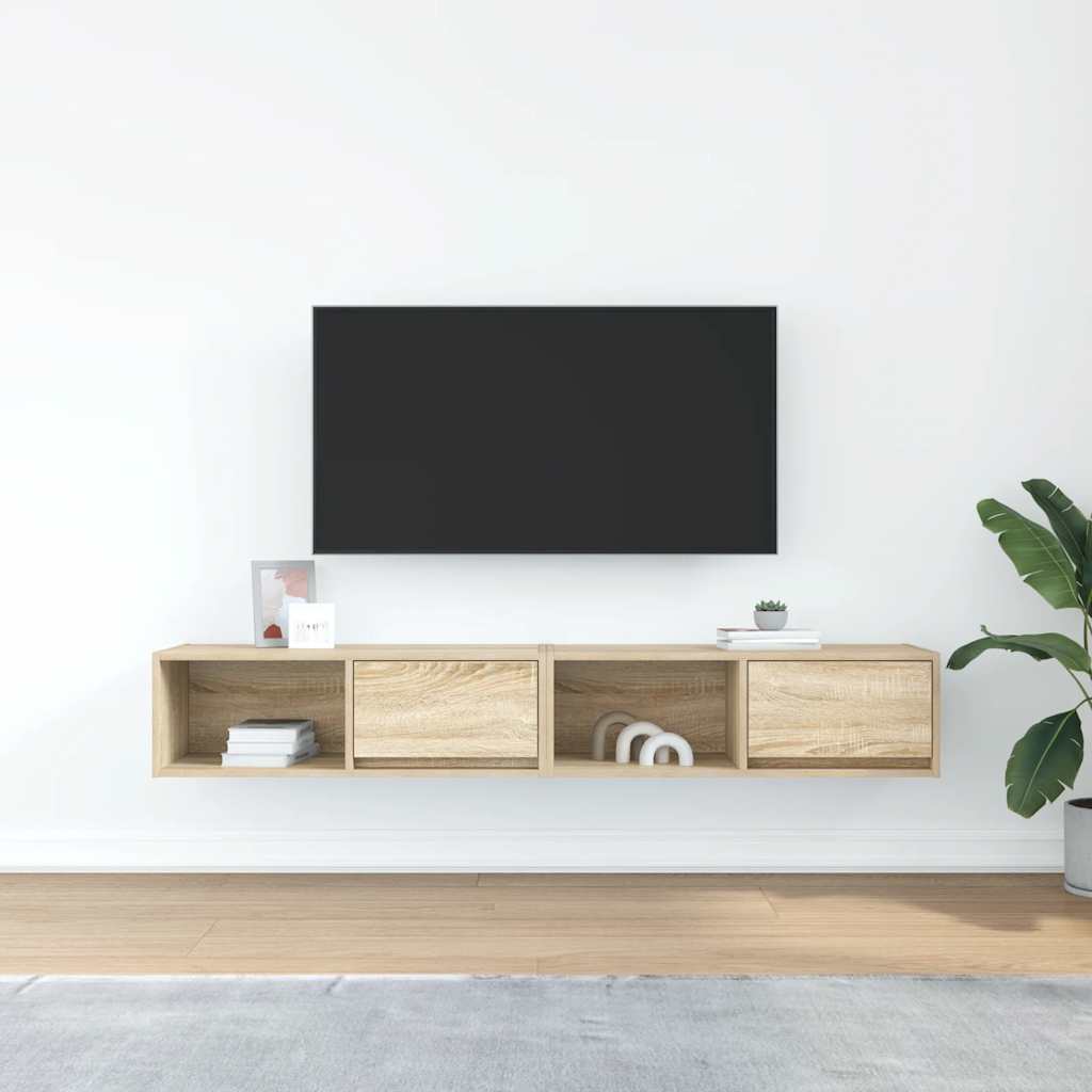 Mobili TV 2 pz Rovere Sonoma 80x31x25,5 cm in Legno Multistrato