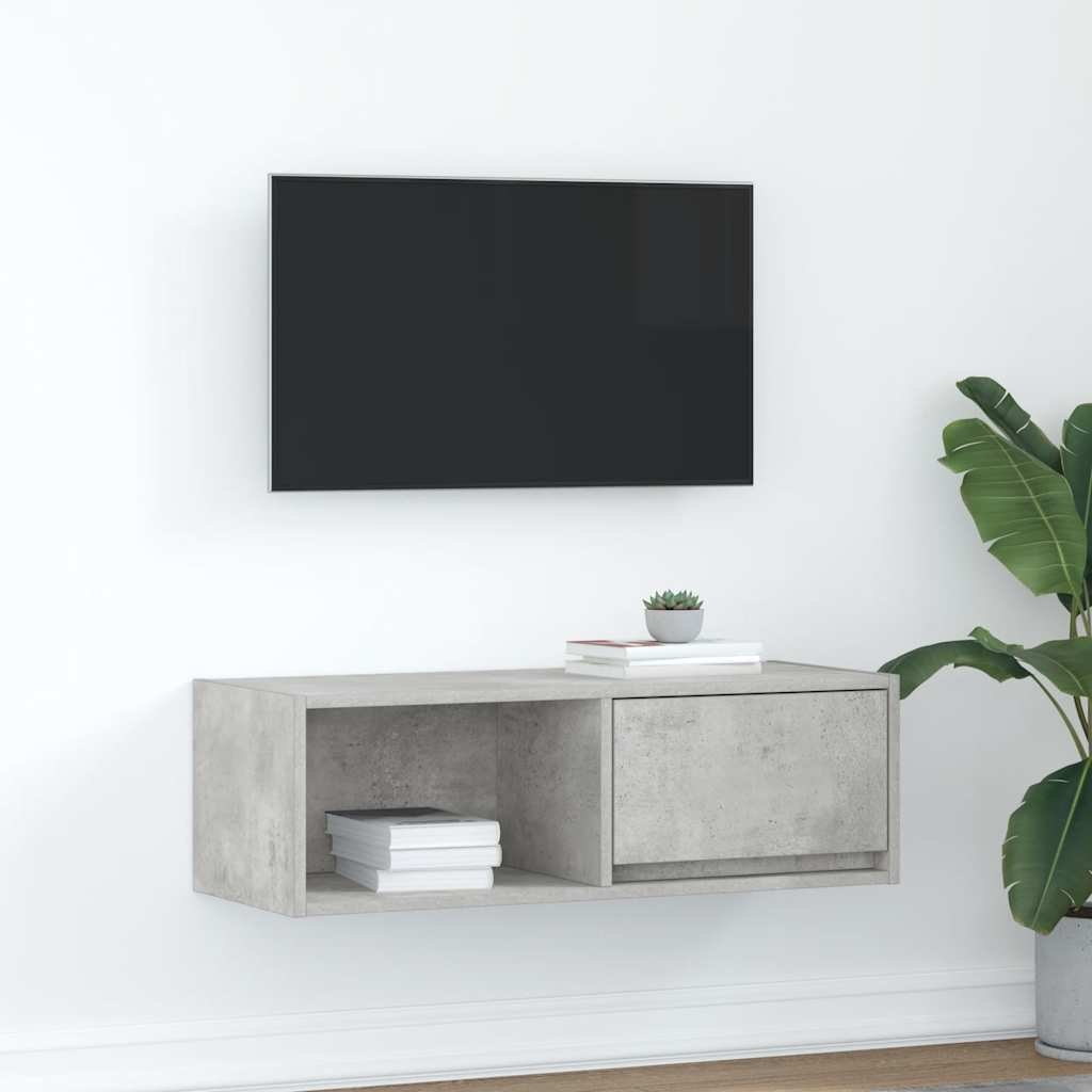 Mobile per TV Grigio Cemento 80x31x25,5 cm Legno Multistrato