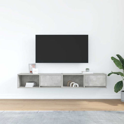 Mobili TV 2 pz Grigio Cemento 80x31x25,5cm in Legno Multistrato