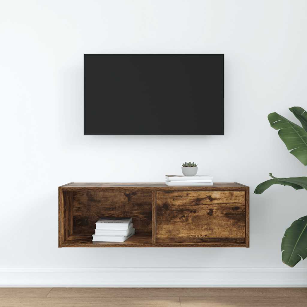 Mobile Porta TV Rovere Fumo 80x31x25,5 cm in Legno Multistrato