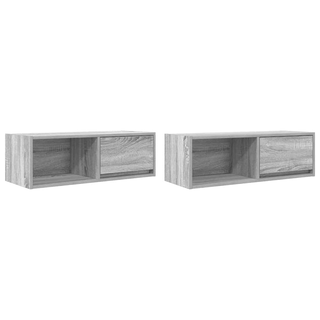 Mobili TV 2pz Grigio Sonoma 80x31x25,5 cm Legno Multistrato
