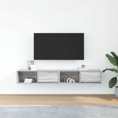 Mobili TV 2pz Grigio Sonoma 80x31x25,5 cm Legno Multistrato