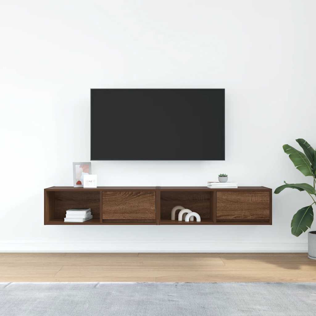 Mobili TV 2 pz Rovere Marrone 80x31x25,5 cm Legno Multistrato