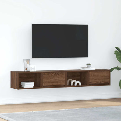 Mobili TV 2 pz Rovere Marrone 80x31x25,5 cm Legno Multistrato