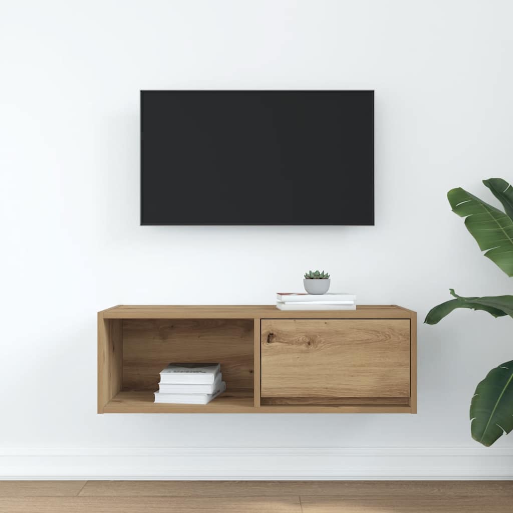 Mobile Porta TV Rovere Artigianale 80x31x25,5 cm Multistrato