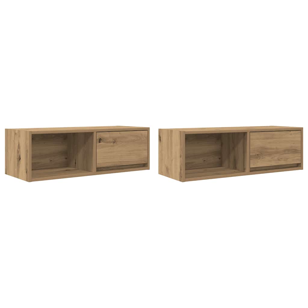 Mobili Porta TV 2 pz Rovere Artigianale 80x31x25,5cm Truciolato