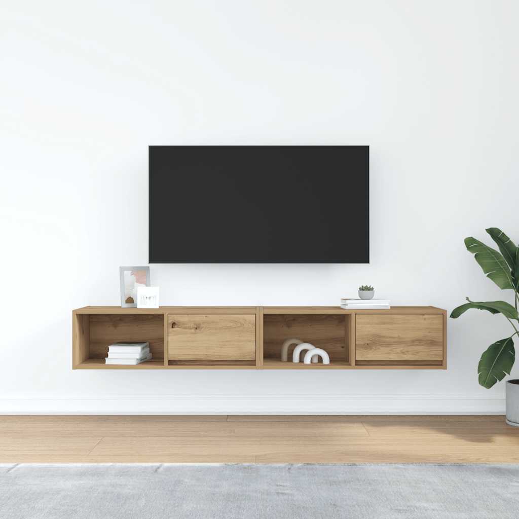 Mobili Porta TV 2 pz Rovere Artigianale 80x31x25,5cm Truciolato