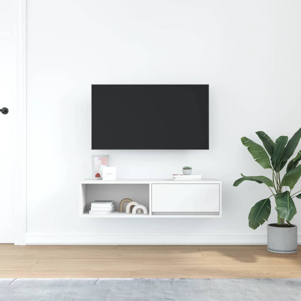 Mobile Porta TV Bianco 100x31x25,5 cm in Legno Multistrato