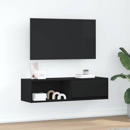 Mobile Porta TV Rovere Nero 100x31x25,5 cm in Legno Multistrato