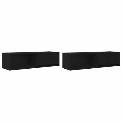 Mobili TV 2 pz Rovere Nero 100x31x25,5 cm in Legno Multistrato