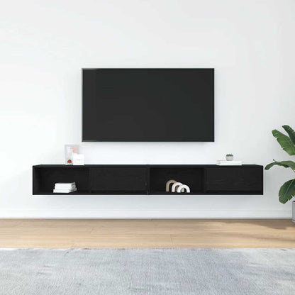 Mobili TV 2 pz Rovere Nero 100x31x25,5 cm in Legno Multistrato