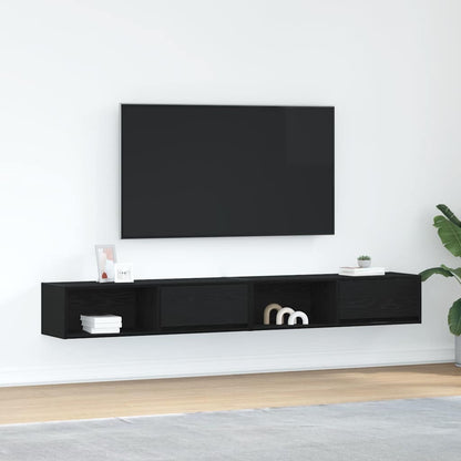 Mobili TV 2 pz Rovere Nero 100x31x25,5 cm in Legno Multistrato