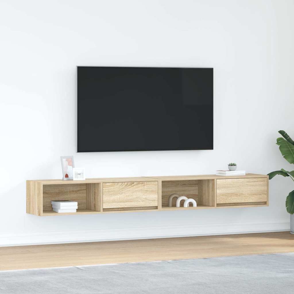 Mobili TV 2 pz Rovere Sonoma 100x31x25,5cm in Legno Multistrato