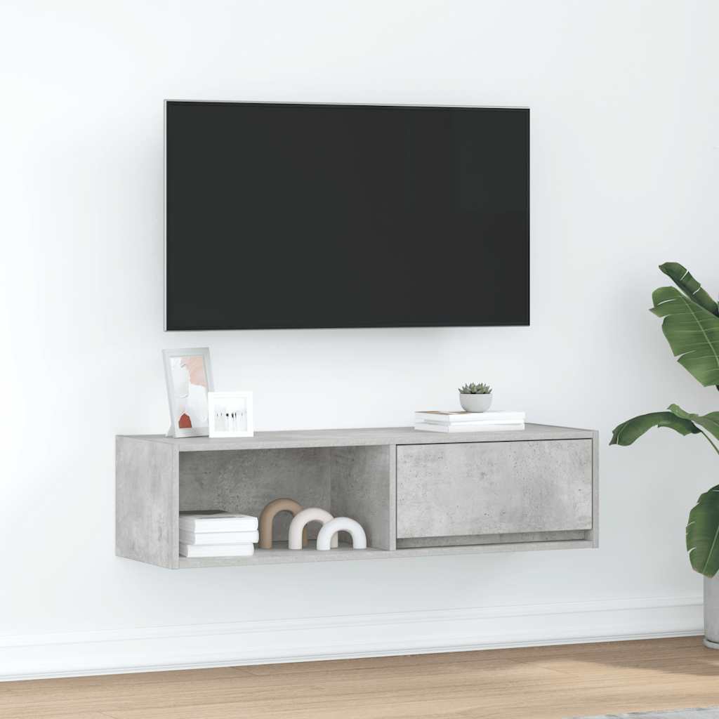 Mobile TV Grigio Cemento 100x31x25,5 cm Legno Multistrato