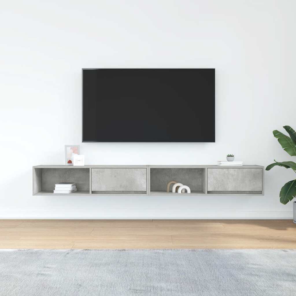 Mobili TV 2 pz Grigio Cemento 100x31x25,5 cm Legno Multistrato