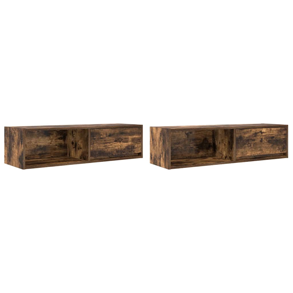 Mobili TV 2 pz Rovere Fumo 100x31x25,5 cm Legno Multistrato