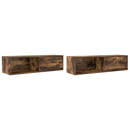 Mobili TV 2 pz Rovere Fumo 100x31x25,5 cm Legno Multistrato