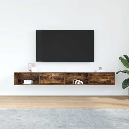 Mobili TV 2 pz Rovere Fumo 100x31x25,5 cm Legno Multistrato