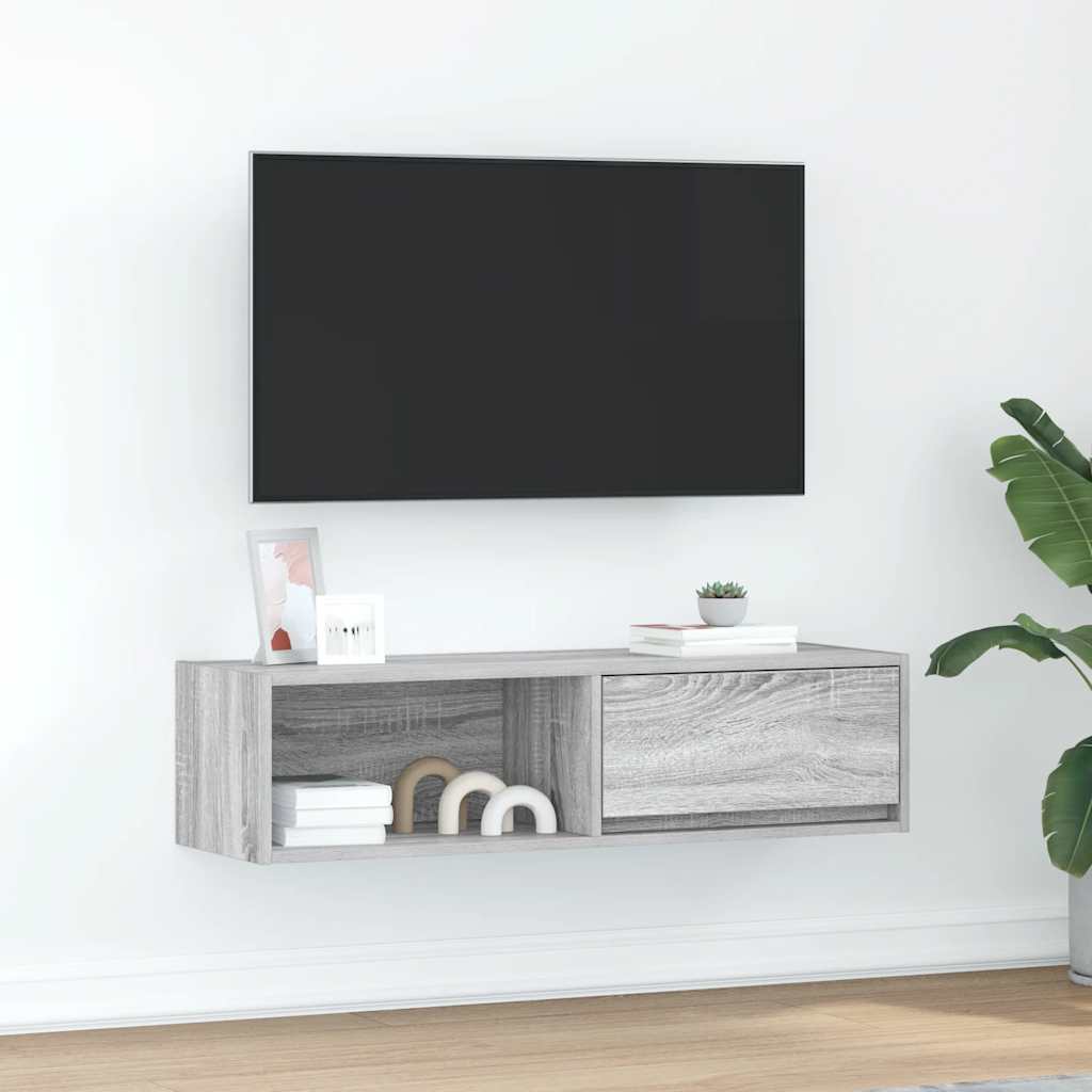 Mobile TV Grigio Sonoma 100x31x25,5 cm in Legno Multistrato