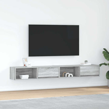 Mobili TV 2pz Grigio Sonoma 100x31x25,5 cm Legno Multistrato