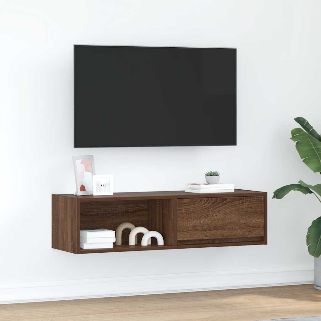 Mobile TV Rovere Marrone 100x31x25,5 cm in Legno Multistrato