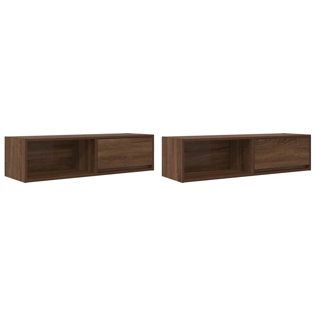 Mobili TV 2 pz Rovere Marrone 100x31x25,5 cm Legno Multistrato