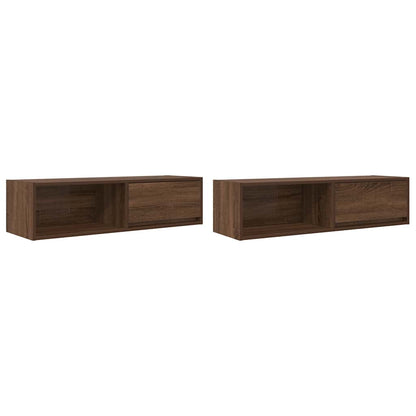 Mobili TV 2 pz Rovere Marrone 100x31x25,5 cm Legno Multistrato