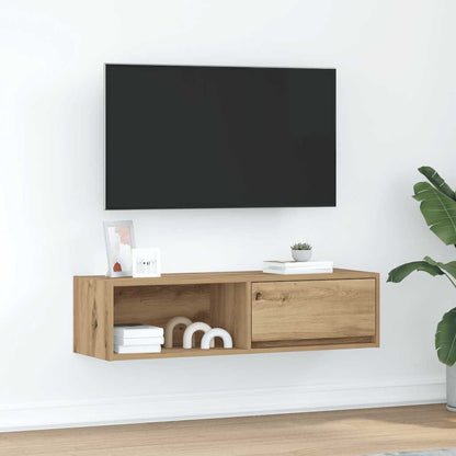 Mobile TV Rovere Artigianale 100x31x25,5cm in Legno Multistrato