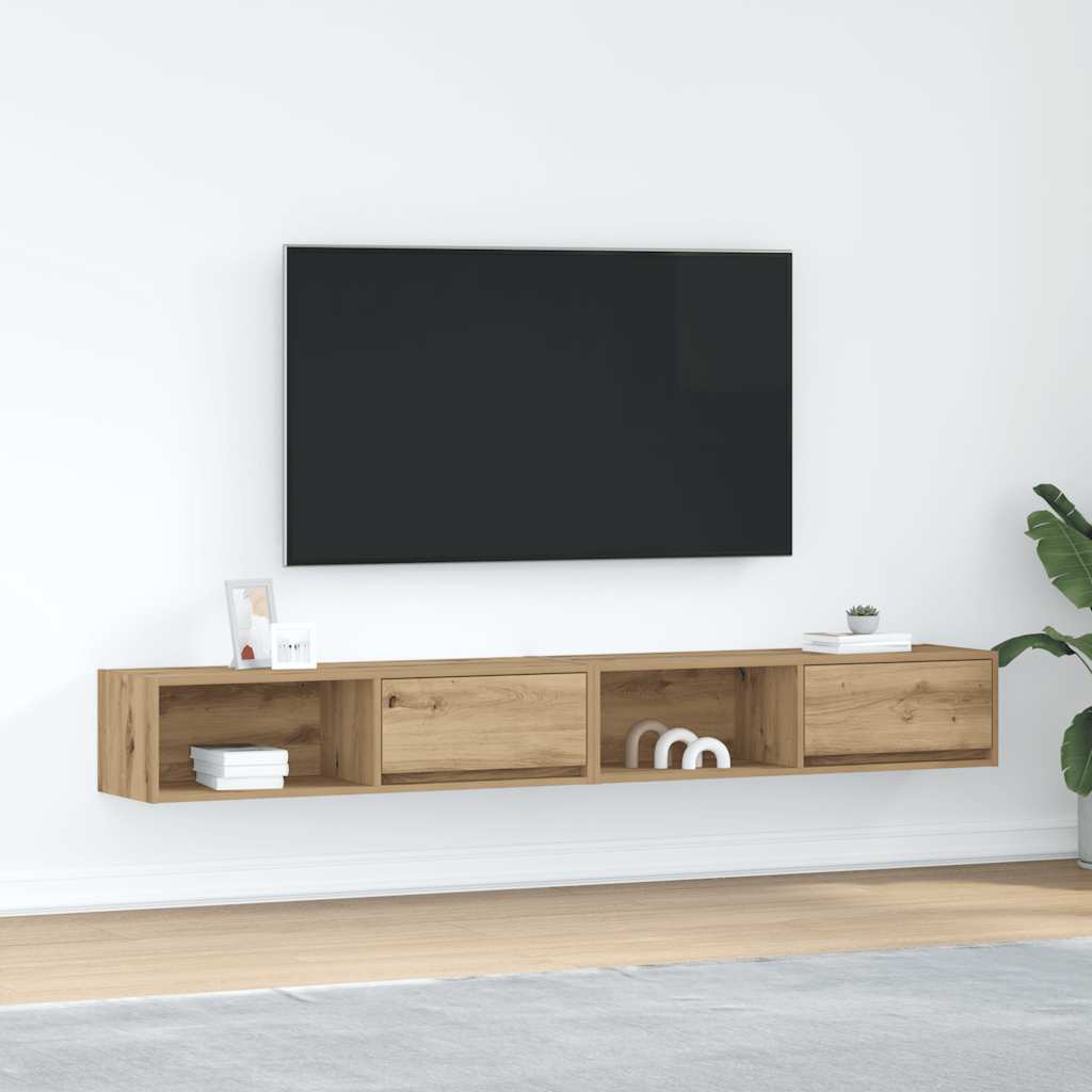 Mobili Porta TV 2pz Rovere Artigianale 100x31x25,5cm Truciolato