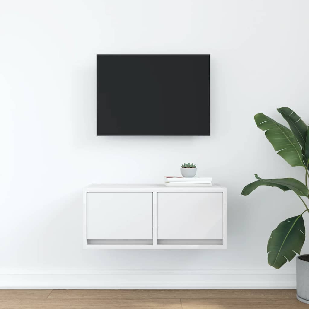 Mobile Porta TV Bianco 60x31x25,5 cm in Legno Multistrato