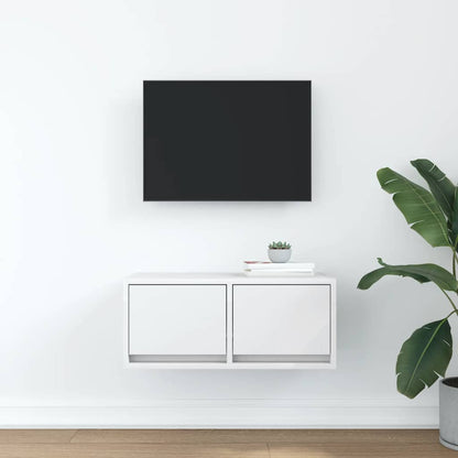 Mobile Porta TV Bianco 60x31x25,5 cm in Legno Multistrato