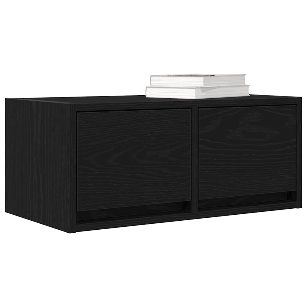 Mobile Porta TV Rovere Nero 60x31x25,5 cm in Legno Multistrato