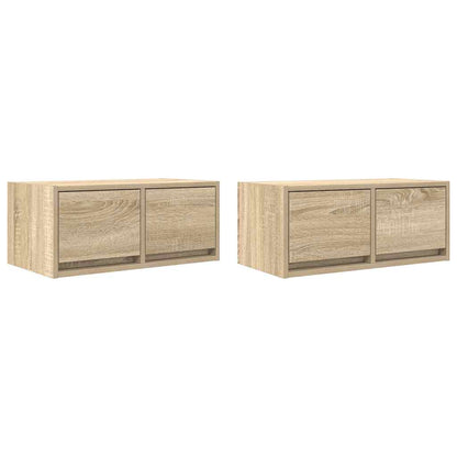 Mobili TV 2 pz Rovere Sonoma 60x31x25,5 cm in Legno Multistrato