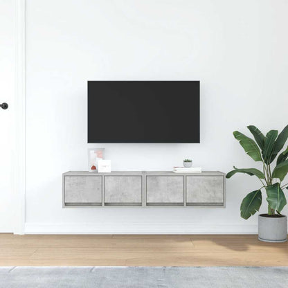 Mobili TV 2 pz Grigio Cemento 60x31x25,5cm in Legno Multistrato