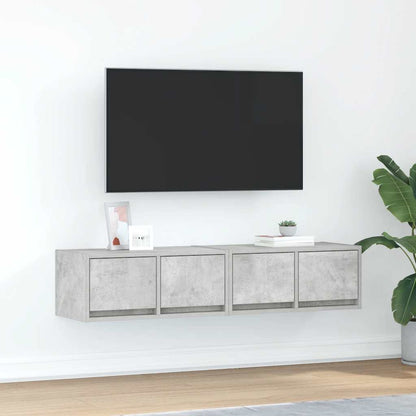 Mobili TV 2 pz Grigio Cemento 60x31x25,5cm in Legno Multistrato