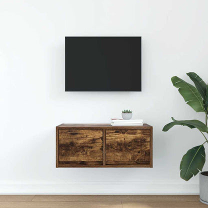 Mobile Porta TV Rovere Fumo 60x31x25,5 cm in Legno Multistrato