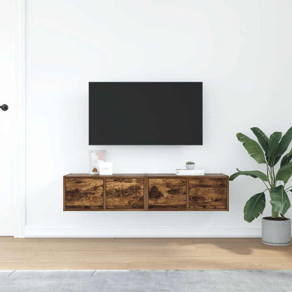 Mobili TV 2 pz Rovere Fumo 60x31x25,5 cm Legno Multistrato