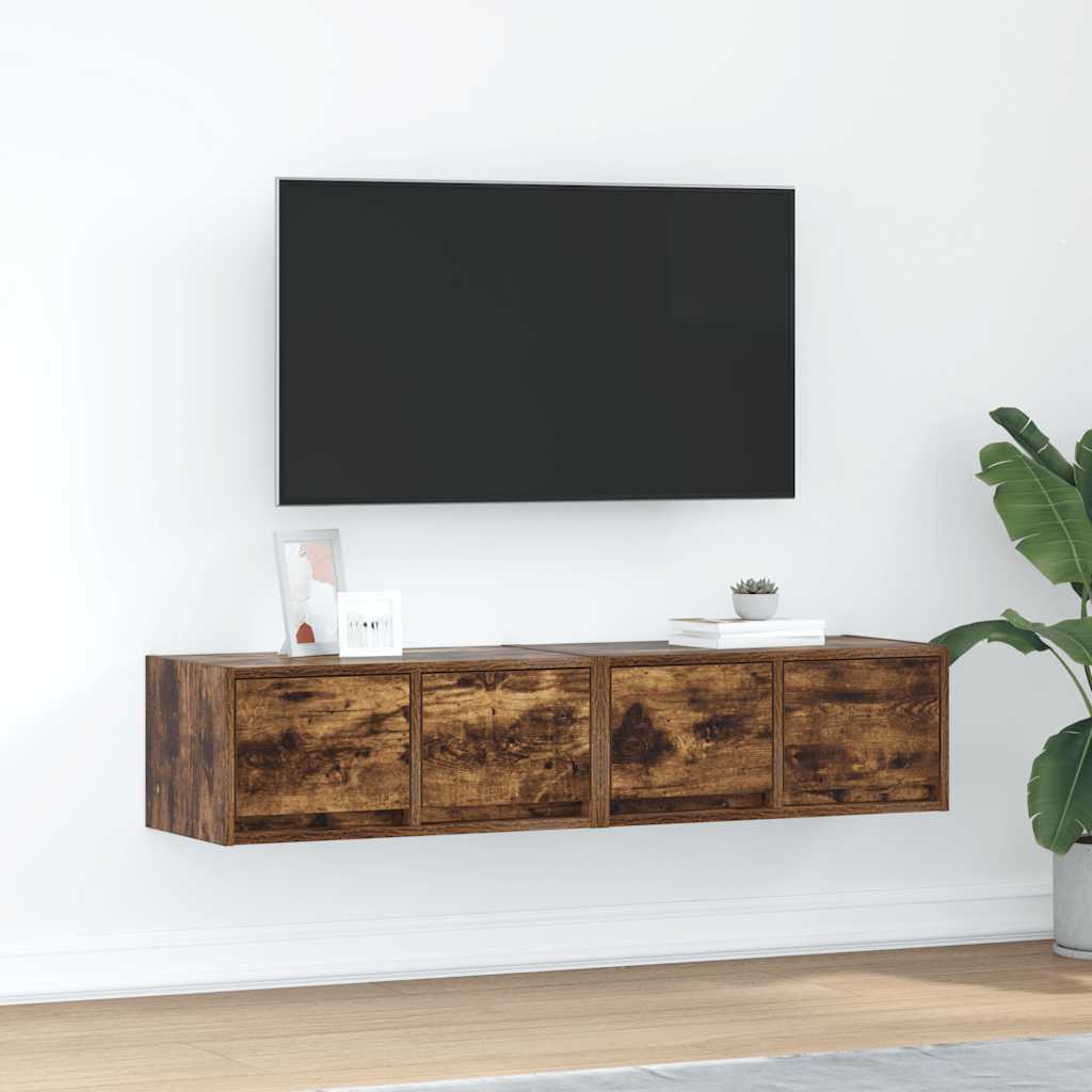 Mobili TV 2 pz Rovere Fumo 60x31x25,5 cm Legno Multistrato