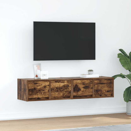 Mobili TV 2 pz Rovere Fumo 60x31x25,5 cm Legno Multistrato