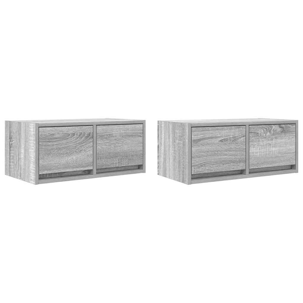 Mobili TV 2pz Grigio Sonoma 60x31x25,5 cm Legno Multistrato