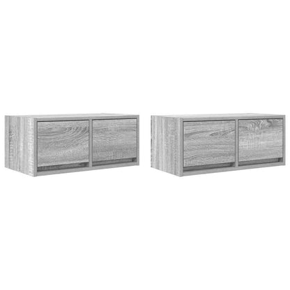 Mobili TV 2pz Grigio Sonoma 60x31x25,5 cm Legno Multistrato