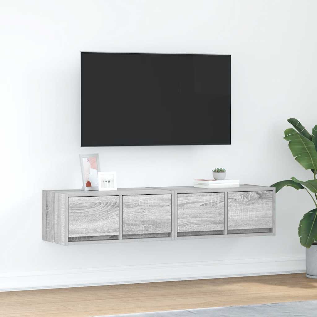 Mobili TV 2pz Grigio Sonoma 60x31x25,5 cm Legno Multistrato